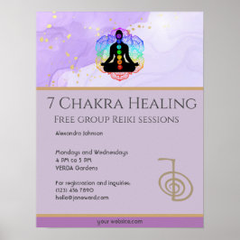 Reiki Master Zen Lavender Chakra Energy Healer Poster