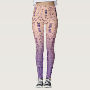 Reiki Muster auf lila Pastell Leggings