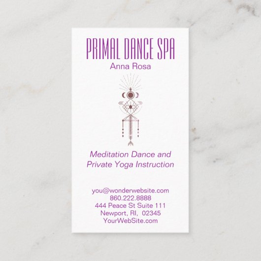 *~* Reiki Orange Lila Tribal Aztec Ural Visitenkarte (Rückseite)