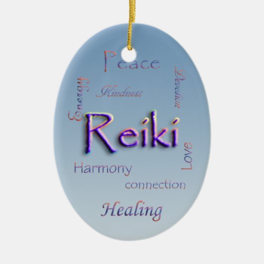 Reiki Oval-Verzierung Keramikornament (Vorne)