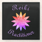Reiki Practitioner Glasuntersetzer (Vorderseite)