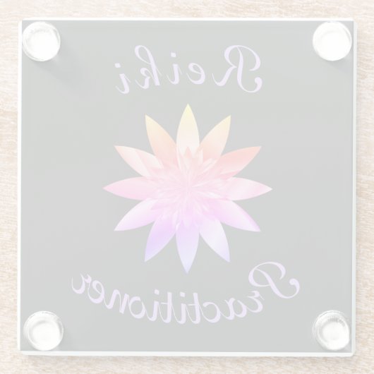 Reiki Practitioner Glasuntersetzer (Rückseite)