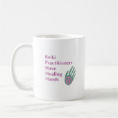 Reiki Practitioner haben heilende Hände Kaffeetasse (Links)
