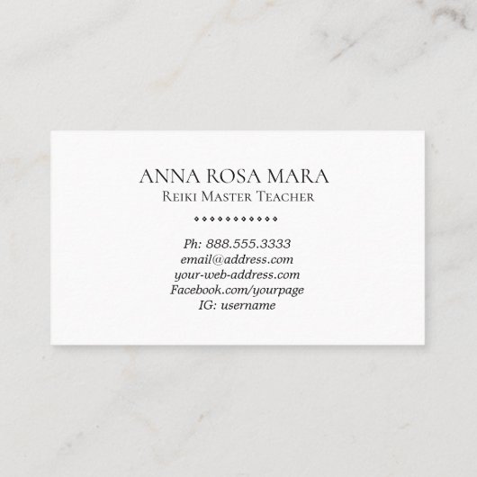 *~* Reiki Practitioner Heal Master Energy Healer Visitenkarte (Rückseite)