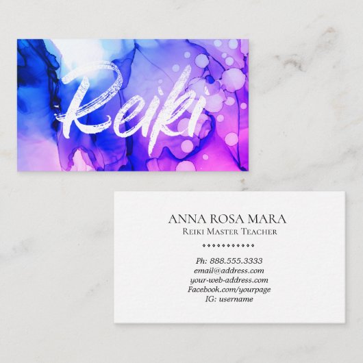 *~* Reiki Practitioner Healer Master Energy Bold Visitenkarte (Vorne/Hinten)