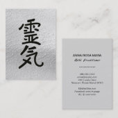 *~* Reiki Practitioner Master Symbol Silver Grau Visitenkarte (Vorne/Hinten)