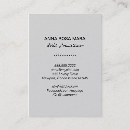 *~* Reiki Practitioner Master Symbol Silver Grau Visitenkarte (Rückseite)