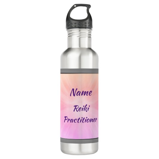 Reiki Practitioner personalisiert Edelstahlflasche (Vorderseite)