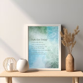 Reiki Prayer - 5 Daily Principles Poster