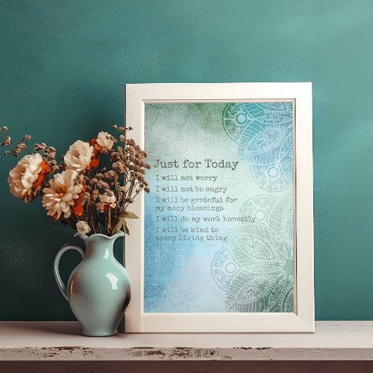 Reiki Prayer - 5 Daily Principles Poster