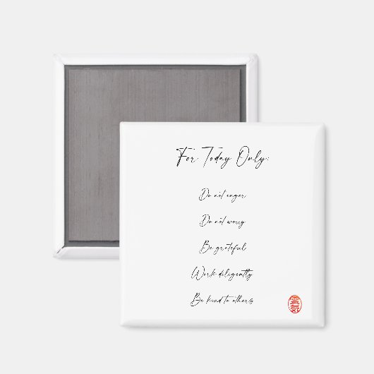 Reiki Prezepts, Principles Magnet (Vorderseite/Rückseite)