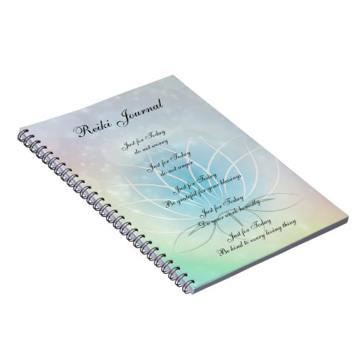 Reiki Principles funkelnd Lotus Design Notizblock (Rechte Seite)