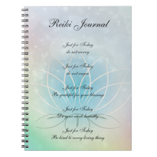 Reiki Principles funkelnd Lotus Design Notizblock