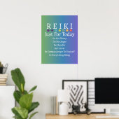 Reiki Principles hält Gradient Green zu Lila Poster (Heimbüro)
