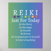 Reiki Principles hält Gradient Green zu Lila Poster (Vorne)