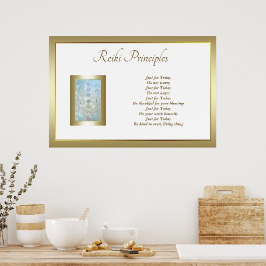 Reiki Principles Healing Hands Design Poster (Küche)