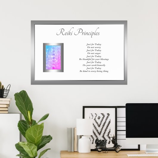 Reiki Principles Healing Hands Design Poster (Heimbüro)