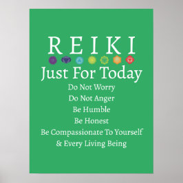 Reiki Principles PEmpfangs Green Poster