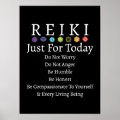 Reiki Principles Pempfängt Black Poster (Vorne)