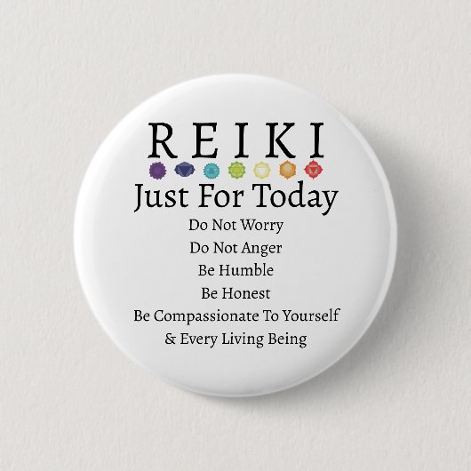 Reiki Principles Pempfängt White Button (Vorderseite)
