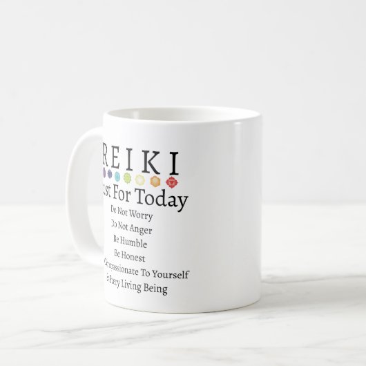 Reiki Principles Pempfängt White Kaffeetasse (Vorderseite Links)