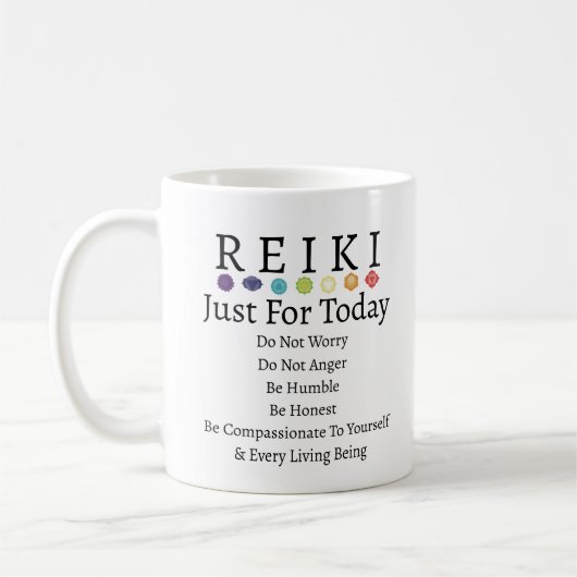 Reiki Principles Pempfängt White Kaffeetasse (Links)