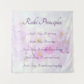 Reiki Principles Pink Blossom Design Wandteppich (Vorderseite)