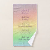 Reiki Principles Rainbow Mandala Design Badhandtuch Set (Handtuch)