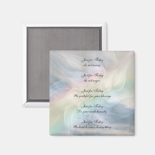 Reiki Principles Rainbow Mandala Design Magnet (Vorderseite/Rückseite)