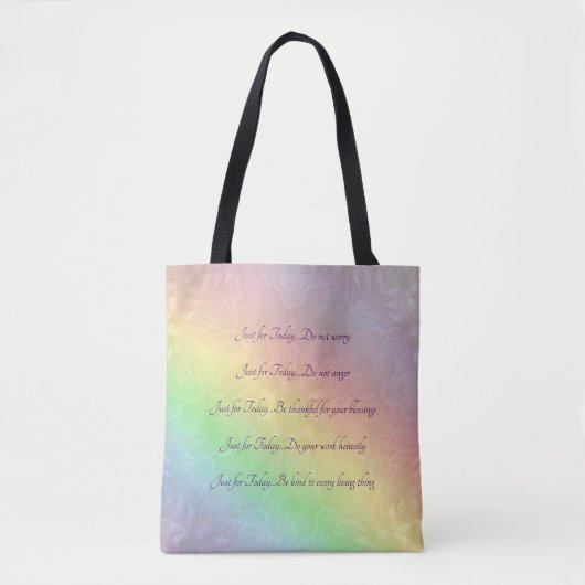 Reiki Principles Rainbow Mandala Design Tasche (Vorderseite)