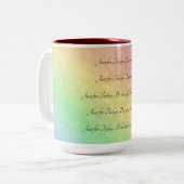 Reiki Principles Rainbow Mandala Design Zweifarbige Tasse (Vorderseite Links)