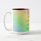 Reiki Principles Rainbow Mandala Design Zweifarbige Tasse (Links)