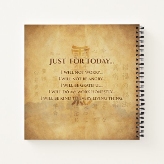 Reiki Principles - Reiki PEmpfangs Notizblock (Rückseite)