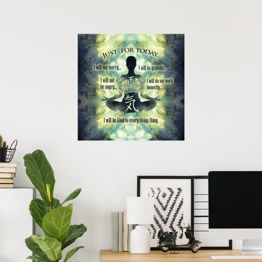 Reiki Principles - Reiki PEmpfangs Poster (Heimbüro)