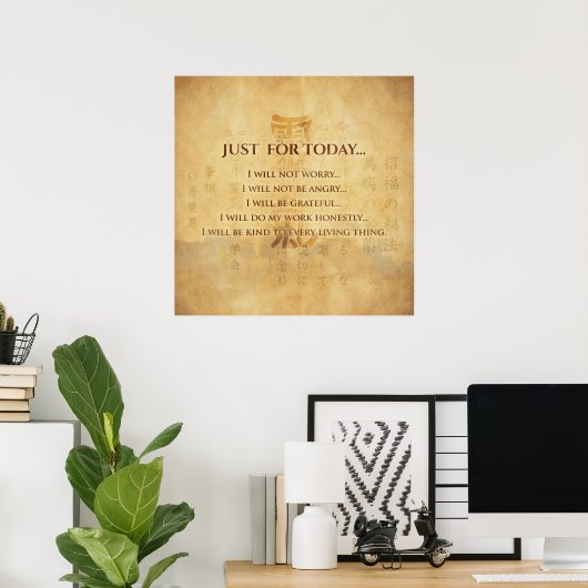 Reiki Principles - Reiki PEmpfangs Poster (Heimbüro)