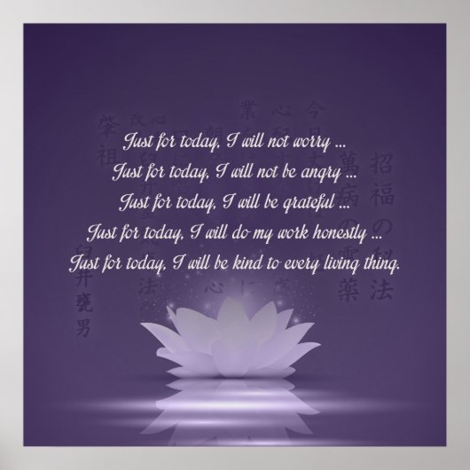 Reiki Principles - Reiki PEmpfangs Poster (Vorne)