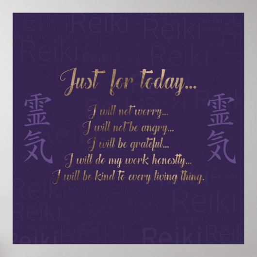 Reiki Principles - Reiki Preits Poster (Vorne)