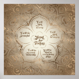 Reiki Principles - Reiki Prets Golden Sheer Poster