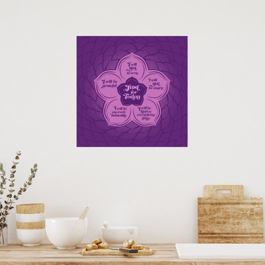 Reiki Principles - Reiki-Rezepte in Lotus Poster (Küche)