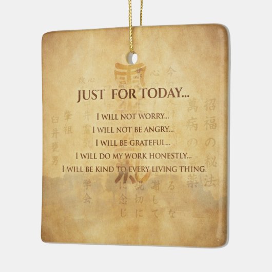 Reiki Principles - Reiki-Rezepte Keramikornament (Links)