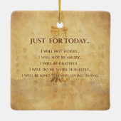 Reiki Principles - Reiki-Rezepte Keramikornament (Rückseite)