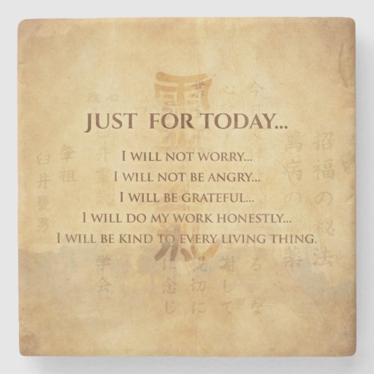 Reiki Principles - Reiki-Rezepte Steinuntersetzer (Vorderseite)