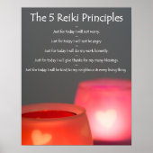 Reiki Principles with Candles Poster (Vorne)