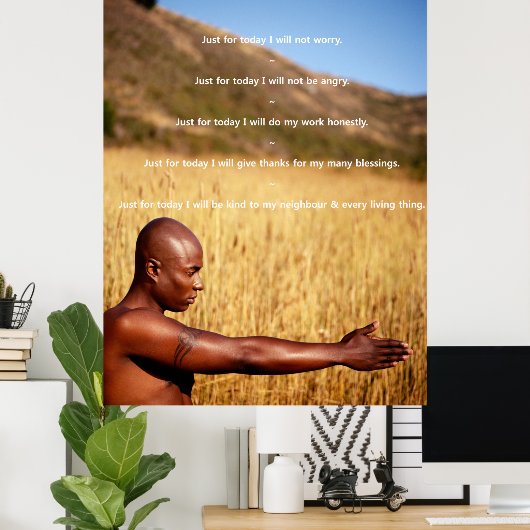 Reiki Principles with Man Poster (Heimbüro)