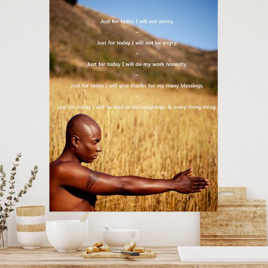 Reiki Principles with Man Poster (Küche)