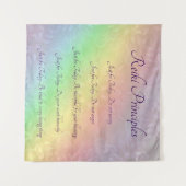 Reiki Prinzip-Regenbogen-Mandalaentwurf Wandteppich (Vorderseite (Horizontal))