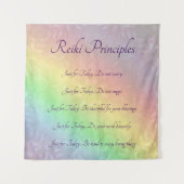 Reiki Prinzip-Regenbogen-Mandalaentwurf Wandteppich (Vorderseite)