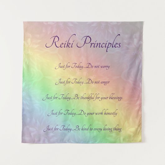 Reiki Prinzip-Regenbogen-Mandalaentwurf Wandteppich (Vorderseite)