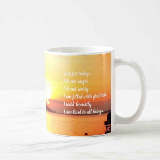 Reiki Prinzip-Sonnenaufgang-Tasse Kaffeetasse (Rechts)