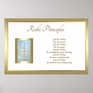 Reiki Prinzipien, die Handentwurf heilen Poster